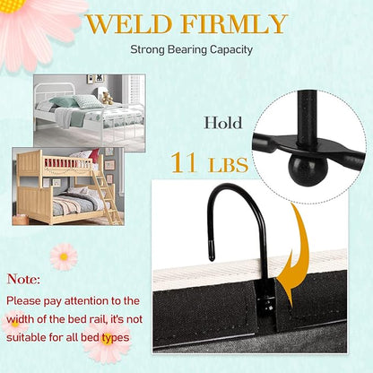 Ozzptuu Bedside Storage Caddy/Bedside Hanging Storage Bag for Headboards Bunk Beds Dorm Rooms Book Phone Magazine Holder (Black)