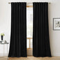 RYB Home Black Velvet Curtains 84 inches - Blackout Heavy Duty Curtains Soft Luxury Back Tap Window Covering Privacy Protection for Kids Room Bathroom Basement, Black, W52 x L84 inches, 2 Panels