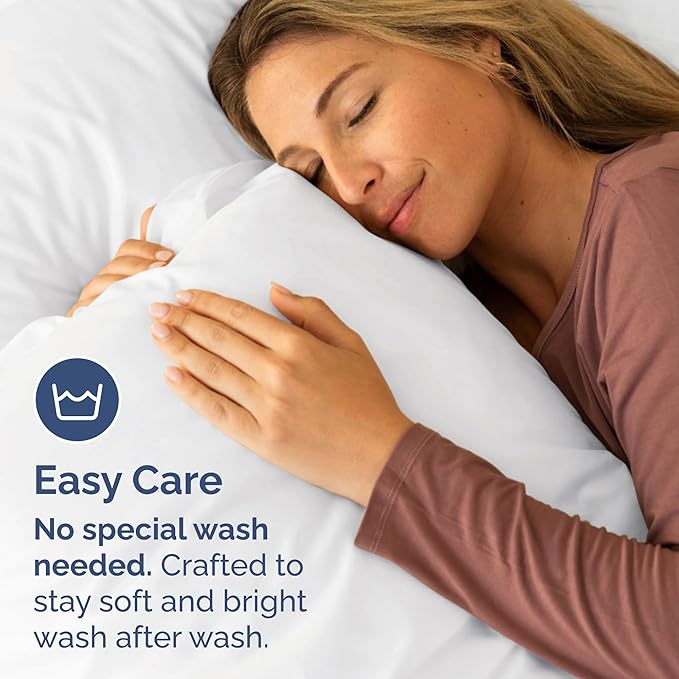 Queen Pillow Cases Set of 2 - Ultra Soft Hotel Quality Pillowcase Covers - Comfy, Cozy & Wrinkle Free - Shrinkage, Stain and Fade Resistant - Machine Washable Pillow Protectors - 2 Piece Set - White