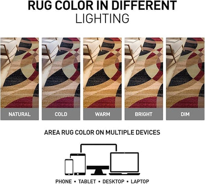 Rugshop Contemporary Abstract Circles Perfect for high Traffic Areas of Your Living Room,Bedroom,Home Office,Kitchen Area Rug 5'3" x 7'3" Multi