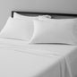 Amazon Basics Soft, Wrinkle-Free Bed Sheets Full Size, Deluxe Microfiber, Breathable, 4-Piece, Bright White Striped