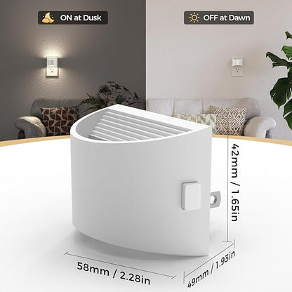 DORESshop LED Night Light[4 Pack], Night Lights Plug into Wall, 3 Level Brightness Adjustable Plug in Night Light, Dusk to Dawn Sensor Nightlights for Adults,Bedroom,Bathroom,Hallway,5000K White Cover