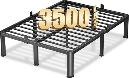 14 Inch King Heavy Duty 3500 lbs Bed Frame with Round-Corner Legs & Anti-Squeak Design – Quick Assembly Metal Platform, No Box Spring Needed