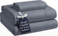 Casa Platino Charcoal 3Pc Brushed Microfiber Twin XL Bed Linen Set - Pre-Washed Ultra Soft, Breathable, Deep Pockets - Hypoallergenic
