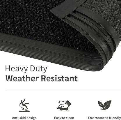 2ft x 23ft Front Door Mat Indoor Outdoor Entrance, Commercial Heavy Duty Entryway Matt, Non-Slip Rubber Backing Low Profile Doormat, Waterproof Dirt Trapper Welcome Mat for High Traffic Area