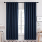Deconovo Solid Back Tab Curtains Blackout Curtains Thermal Insulated Drapes and Curtains Room Darkening Curtains for Bedroom 52Wx95L Inch Navy Blue 1 Set