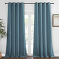 NICETOWN Blackout Room Darkening Window Curtain - Thermal Insulated Solid Grommet Blackout Patio Door Curtain/Drape for Living Room (Smoky Blue, 1 Panel, 52 by 95-inch)