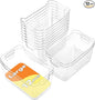 Clear Plastic Storage Bins - 12 Pack Pantry Organizers and Storage,Large Clear Pantry Organizer Bins, Plastic Containers with Handle for Kitchen,Freezer,Cabinet,Closet,Bathroom Under Sink