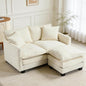 Loveseat Sofa with Ottoman, 50'' Modern L-Shape Cloud Couch Sofa Loveseat with 22'' Ottoman for Small Space/Apartment/Office/Living Room 8834-BEIGE-L