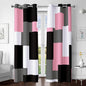 Pink 100% Blackout Curtains for Bedroom 72 inch Length 2 Panels Set Grey Modern Abstract Geometric Black Out Curtains Thermal Insulated Room Darkening Window Drapes for Living Room, 42Wx72L