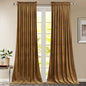 StangH 120 inches Curtains Gold Brown Blackout Velvet Drapes for Bedroom, Retro Thermal Insulated Light Blocking Window Curtains for Living Dining Room, W52 x L120, 2 Panels