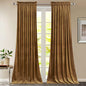 StangH Gold Brown Curtains for Living Room, Luxury Autumn Home Decoration Blackout Thermal Insulated Window Treatment for Living Room Bathroom, W52 x L90, 2 Panels