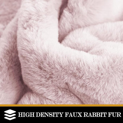 Latepis Light Pink Accent 4x6 Rug for Girls Room Non-Slip Faux Rabbit Fur Rugs Alfombras para Habitacion Washable Fluffy Rug for Living Room Bedroom and Play Room