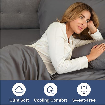 Cal King 6 Piece Sheet Set - Cooling, Comfy & Breathable - Hotel Luxury Bedding, Includes Fitted Sheet for Women, Men, Kids & Teens - 1 Flat, 1 Fitted Sheet, 4 Pillowcases w/Deep Pockets - Dark Grey