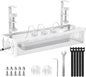 Cable Management, 15'' Under Desk Cable Management Tray No Drill, Metal Cable Organizer with Clamp for Wire Management, Cord Organizer for Home Office, Desk Accessories Organizer, White