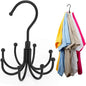 ZEDODIER Space Saving Hangers for Clothes,Rotatable Sturdy Shirt Hangers with 8 Hooks, Non Slip Multiple Shirt Organizer for T-Shirts Sweatshirts Hoodies, Black
