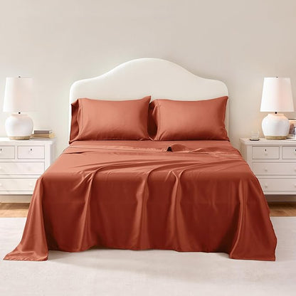Queen Size,Rayon Derived from Bamboo,Cooling Bed Pillowcases Only,Silky Soft,Breathable Bedding Pillow Cases(Caramel,20x30 inches)