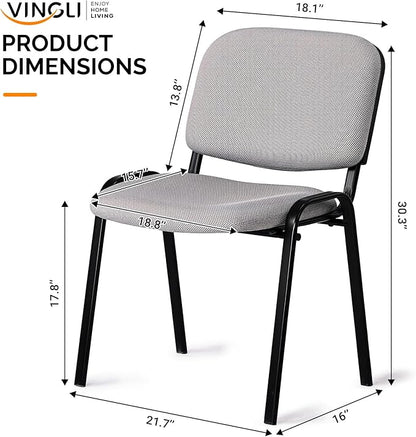 VINGLI Waiting Room Stacking Chairs, 5-Pack Mesh Church Conference Stackable Chair Set, for Office Guest & Reception Meeting Rooms, Lobby, Simple&Space-Saving, Mesh-Grey