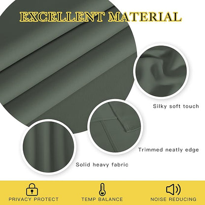 NICETOWN Blackout Curtain Drape for Bedroom - Grommet Noise Reducing Thermal Insulated Room Darkening Window Treatment for Living Room (1 Panel, Dark Mallard, W66 x L66 Inch)