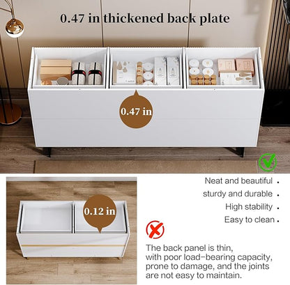 Modern Chest of Drawers with 9 Drawers,Deep Drawers,Clothes Organizer,Large Storage Cabinet for Living Room, Bedroom,Hallway,with Anti-Tipping Device, White
