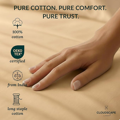 Egyptian Cotton Twin XL Size Sheets Set, 4 Linen