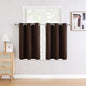 ChrisDowa Small Window Curtains for Kitchen and Bedroom - Grommet Short Thermal Insulated Room Darkening Curtains (2 Panels, Brown, 34 x 36 Inch)