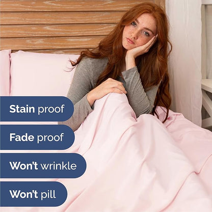 Queen 6 Piece Sheet Set - Cooling & Breathable - Hotel Luxury Bedding, Includes Fitted Sheet for Women, Men, Kids and Teens - 1 Flat, 1 Fitted Sheet, 4 Pillowcases with Deep Pockets - Lavender Pink