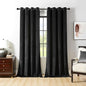 Joydeco Black Velvet Curtains 84 Inches Long, Blackout Grommet Luxury Curtain 2 Panels, Insulated Thermal Privacy Room Darkening Velvet Drapes for Bedroom Living Room (52Wx84L)