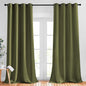 NICETOWN Room Darkening Curtains for Windows 90 inch Length - Grommet Energy Saving Thermal Drapes Sound Reducing Heat Blocking Window Treatments for Living Room (Olive, 2 Panels, W52 x L90)
