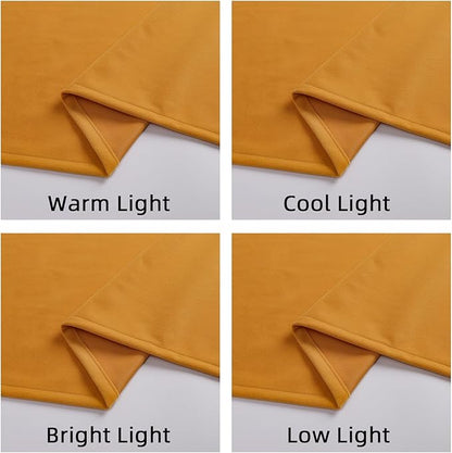 Joydeco Yellow Velvet Curtains 63 inch Length 2 Panels, Luxury Blackout Rod Pocket Thermal Insulated Window Curtains, Super Soft Room Darkening Drapes for Living Dining Room Bedroom,W52 x L63 inches
