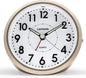 Small Alarm Clocks for Bedrooms, 4 Inch Analog Battery Desk Clock, Retro Clock for Bedroom Decoration, Slient, Large Display for Seniors, Loud Alarm Clock for Heavy Sleepers, Champagne Gold
