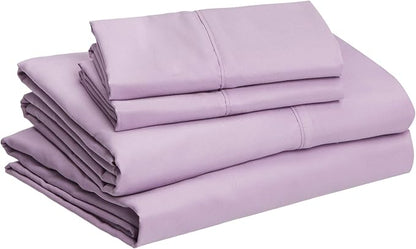 Amazon Basics 4 piece Microfiber Sheet Set, King, Frosted Lavender, Solid