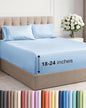 Extra Deep Twin XL Sheet Set - 4 Piece Breathable and Cooling Sheets - Hotel Luxury Bed Sheets Set - Easy Fit - Soft, Wrinkle Free and Comfy Sheets Set - Light Blue Sheet Set with Extra Deep Pockets