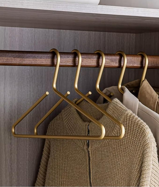 Premium Matte Gold Aluminum Coat Hangers 6 Piece Set, 16.5” Extra Smooth & Durable Metal Shirt Dress Hanger,Aluminum Alloy Hanger,Clothing Support,Clothing Hang