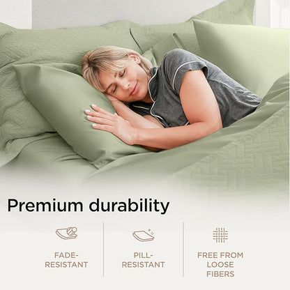 Threadmill Luxury Supima Cotton Sheets, Luxury 1200 Thread Count Soft 100% Cotton Sheets for Queen Size Bed, 4 Pc Sage Green Bed Sheets Queen Set, 5-Star Hotel Quality Deep Pocket Bed Sheets Set