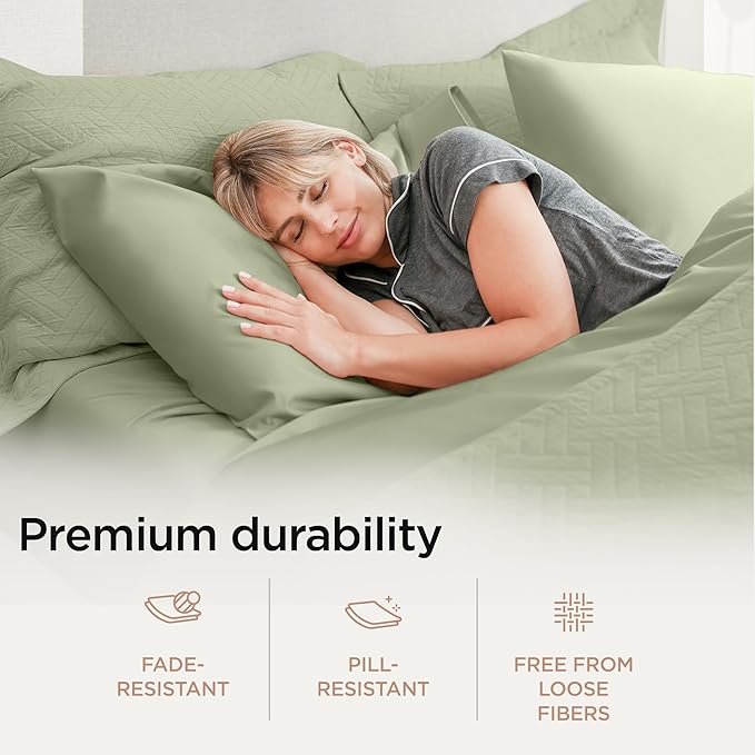 Threadmill Luxury Supima Cotton Sheets, Luxury 1200 Thread Count Soft 100% Cotton Sheets for Full Size Bed, 4 Pc Sage Green Bed Sheets Full Set, 5-Star Hotel Quality Deep Pocket Bed Sheets Set