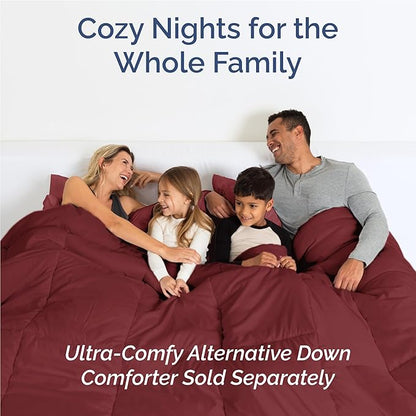 Full 6 Piece Sheet Set - Cooling, Comfy & Breathable - Hotel Luxury Bedding, Includes Fitted Sheet for Women, Men, Kids and Teens - 1 Flat, 1 Fitted Sheet, 4 Pillowcases with Deep Pockets - Burgundy