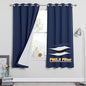 RYB HOME Particle Filtering Curtains Total Blackout Noise Reducing Window Treatment Dust Filter Thermal Insulated Drapes for Studio Laundry Room Furance, Navy Blue, W52 x L63 inch, 2 Panel