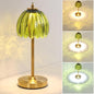 Tulip Table Lamp with 5000mAh Battery & Touch Control, Small Cordless Table Lamp with 3 Colors, Dimmable Rechargeable Battery Operated Table Lamps for Bedroom, Bedside, Desk (Green Tulip)