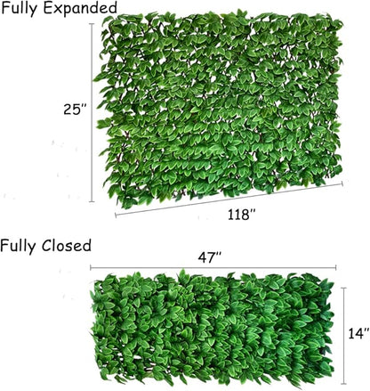Sumery Expandable Fence Privacy Screen for Balcony Patio Outdoor,Decorative Faux Ivy Fencing Panel,Artificial Hedges (Single Sided Leaves) (1, Peony Leaf)