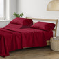 THREAD SPREAD Split King Sheets Sets for Adjustable Bed - 400 Thread Count 5 PC Split Sheet Set, Cooling Cotton Sheets, 2 Twin-XL Fitted Sheets, 16" Deep Pocket Split King Bed Sheet (Burgundy)