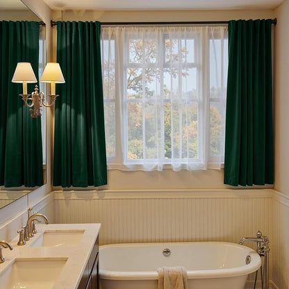 Lazzzy Velvet Blackout Curtains Thermal Insulated Room Window Drapes Super Soft Luxury Curtains for Living Room Bedroom Rod Pocket 2 Panels, Emerald Green, 52" W x 63" L