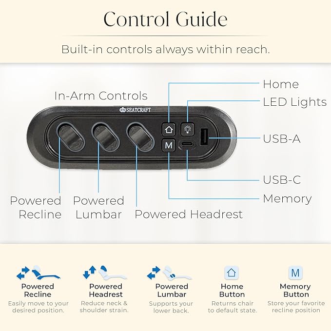 Seatcraft Diamante Zero-Gravity CoolZero Italian Leather Home Theater Seating, Power Headrest, Power Recline, Single Recliner, Tan Oak