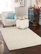 Unique Loom Solid Shag Collection Area Rug (4' 1" x 6' 1" Rectangle, Pure Ivory)