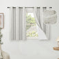 40 Inch Length Linen Blackout Curtains for Short Cafe Window, Thermal Insulated Light Blocking Soundproof Privacy Burlap Curtains 2 Panels, Each 38 Inch Wide Light Grey