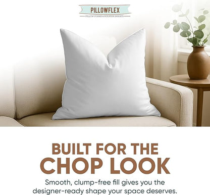 Pillowflex Synthetic Down Alternative Pillow Inserts for Shams - Comfy Pillows for Sleeping, Perfect & Best for Sleeping, Handmade Down Alternative Throw Pillow Inserts - (14x14 Set of 2)