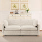 ROWHY 78'' Sectional 2 Seat Cloud Loveseat with 2 Throw Pillows, Modern Corduroy Love Seat, Cozy Sofa for Living Room, Office and Bedroom, Beige