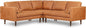 Poly & BARK Napa 98” Leather Corner Sectional Sofa – Full-Grain Italian-Tanned Aniline Leather, Feather-Down Comfort, Solid Wood Frame – Cognac Tan