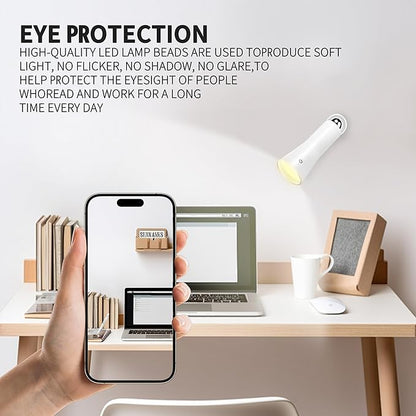 Wireless Desk Lamp LED Cordless Table Lamp for Home Office Eye-Caring Light,3 Color Modes,4-in-1 Magnetic Lamp,Touch Control Desk lamp for Reading