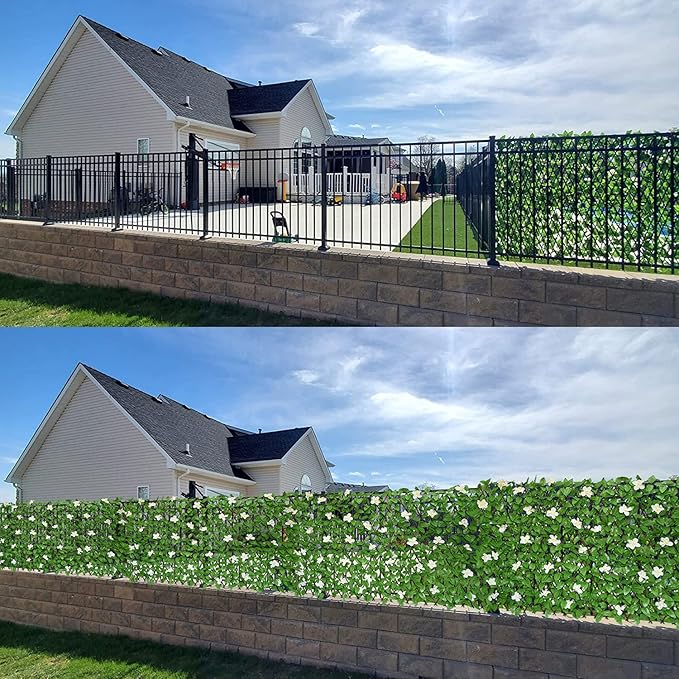 GLANT Expandable Fence Privacy Screen for Balcony Patio Outdoor,Decorative Faux Ivy Fencing Panel,Artificial Hedges (Single Sided Leaves)